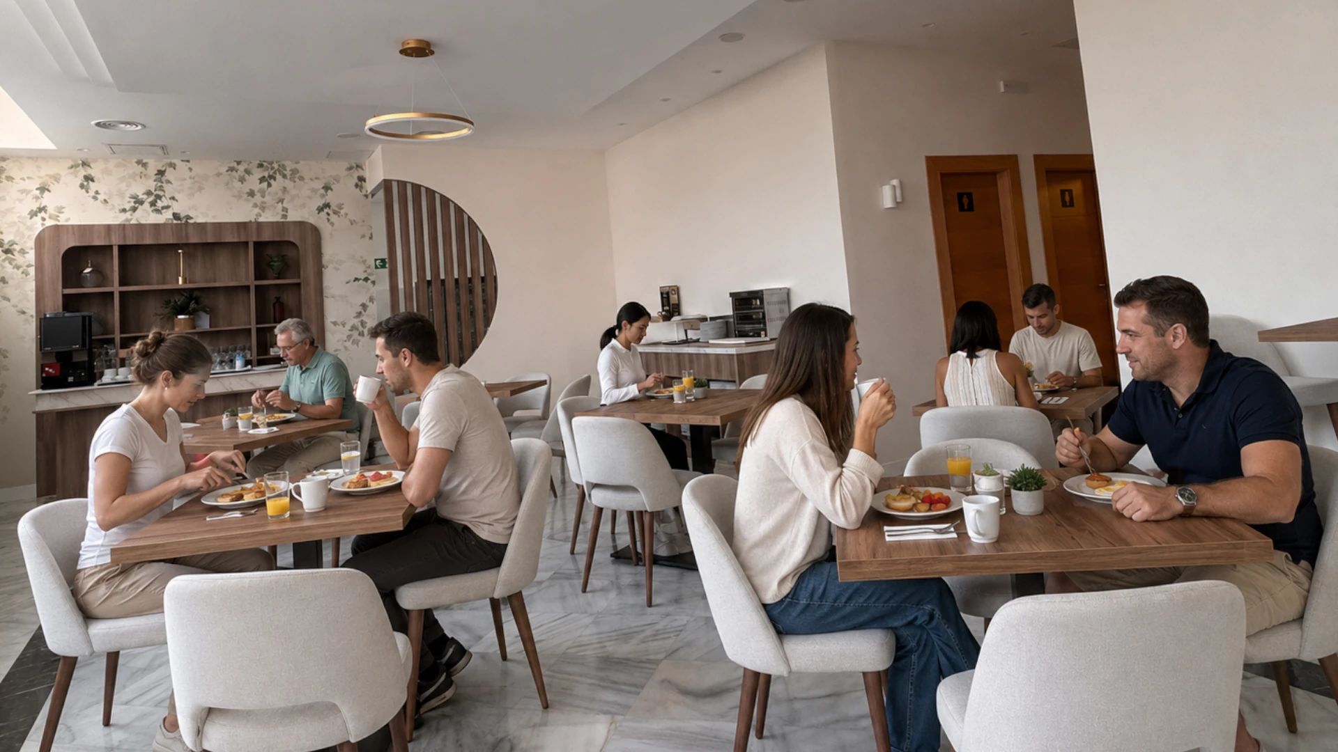 Desayuno buffet en Nova Roma Hotel