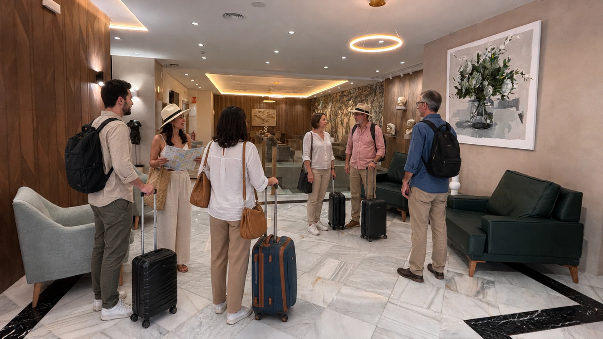 Zona común de Nova Roma Hotel en Mérida